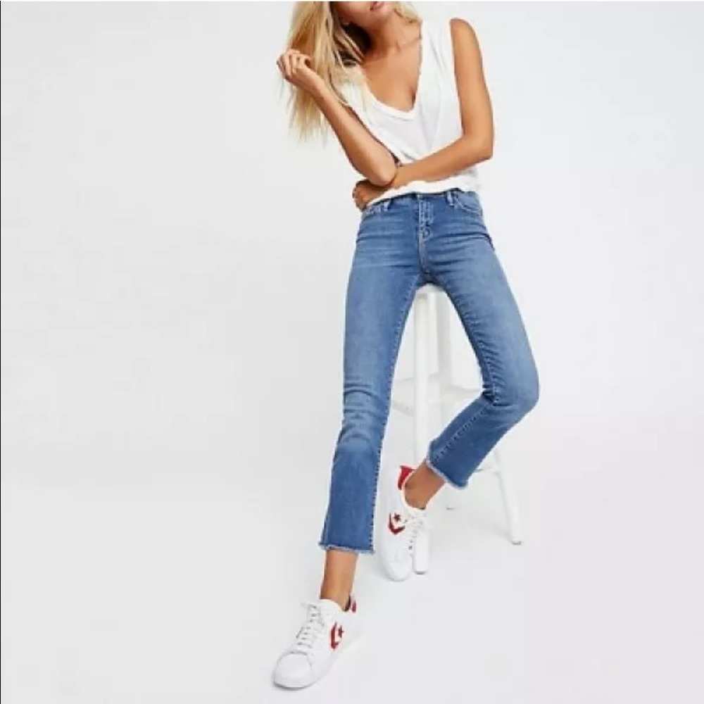 Free People Raw Hem Straight Crop Jeans 29